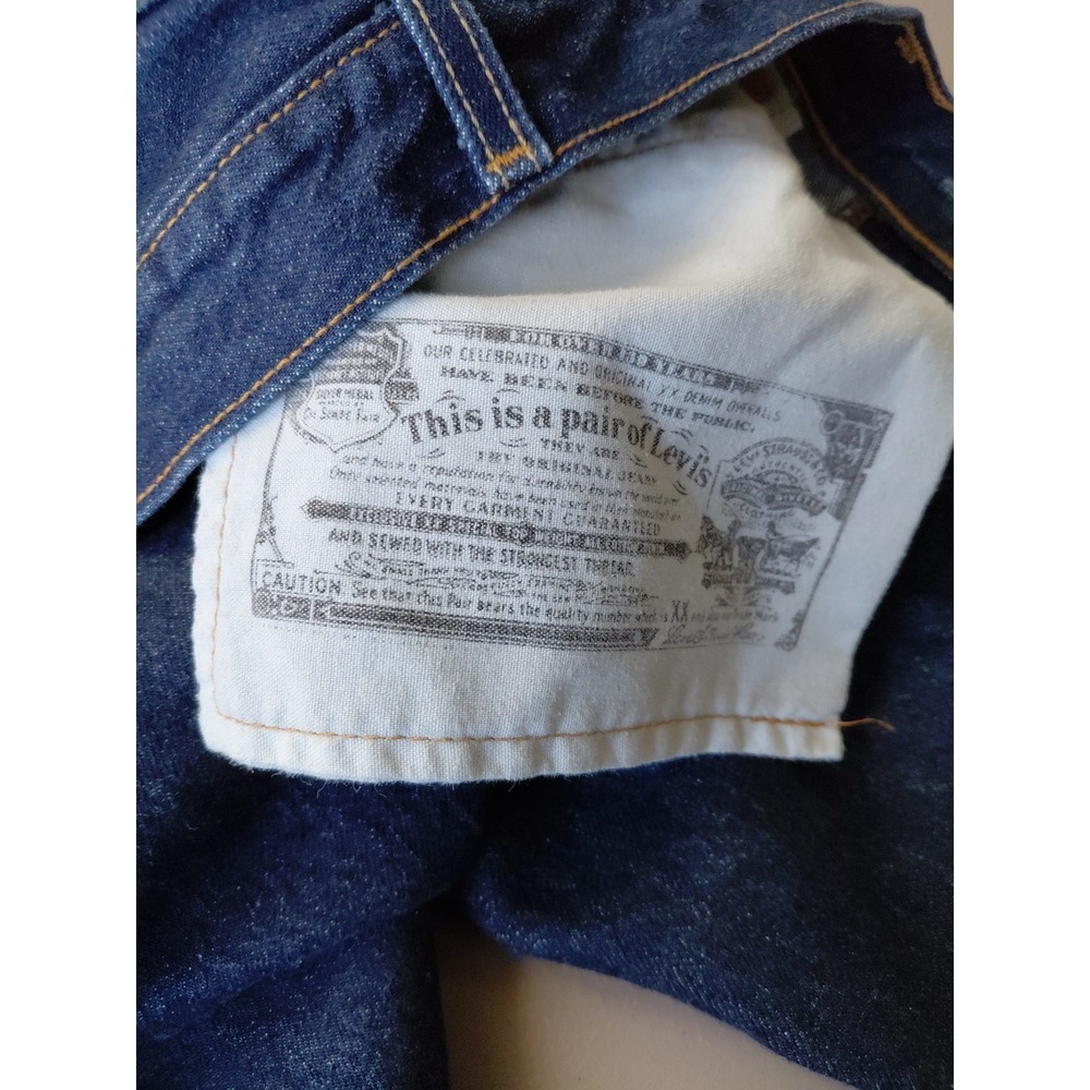 VTG Levi's 501xx Shrink to Fit Jeans 36x30 Raw Denim Mexico 2000s Dark Wash Y2K - Picture 9 of 16